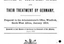 Book Report On The Natives Of South West Africa And Their Treatment By Germany Blue Book (1918)